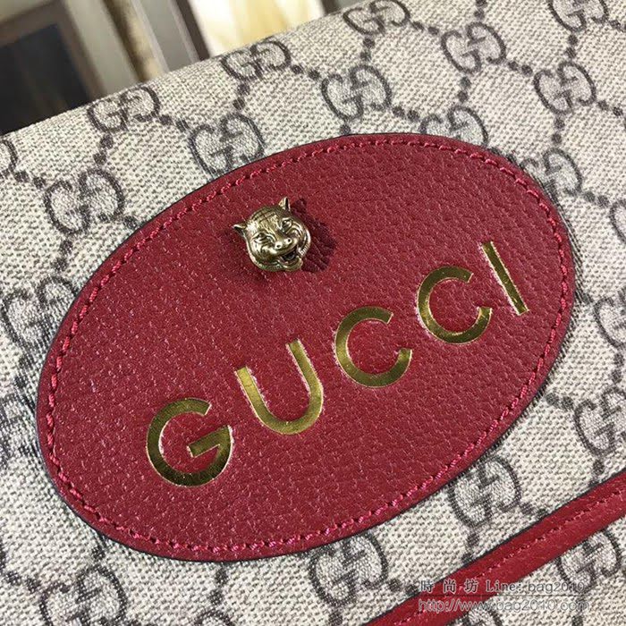 GUCCI古馳女包 新款 專櫃品質 495654 高級人造帆布 虎頭裝飾 雙翻蓋復古肩包  ydgq3443